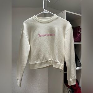 White Juicy Couture Crew Neck with Pink Lettering Logo! Barley Worn! No Flaws!